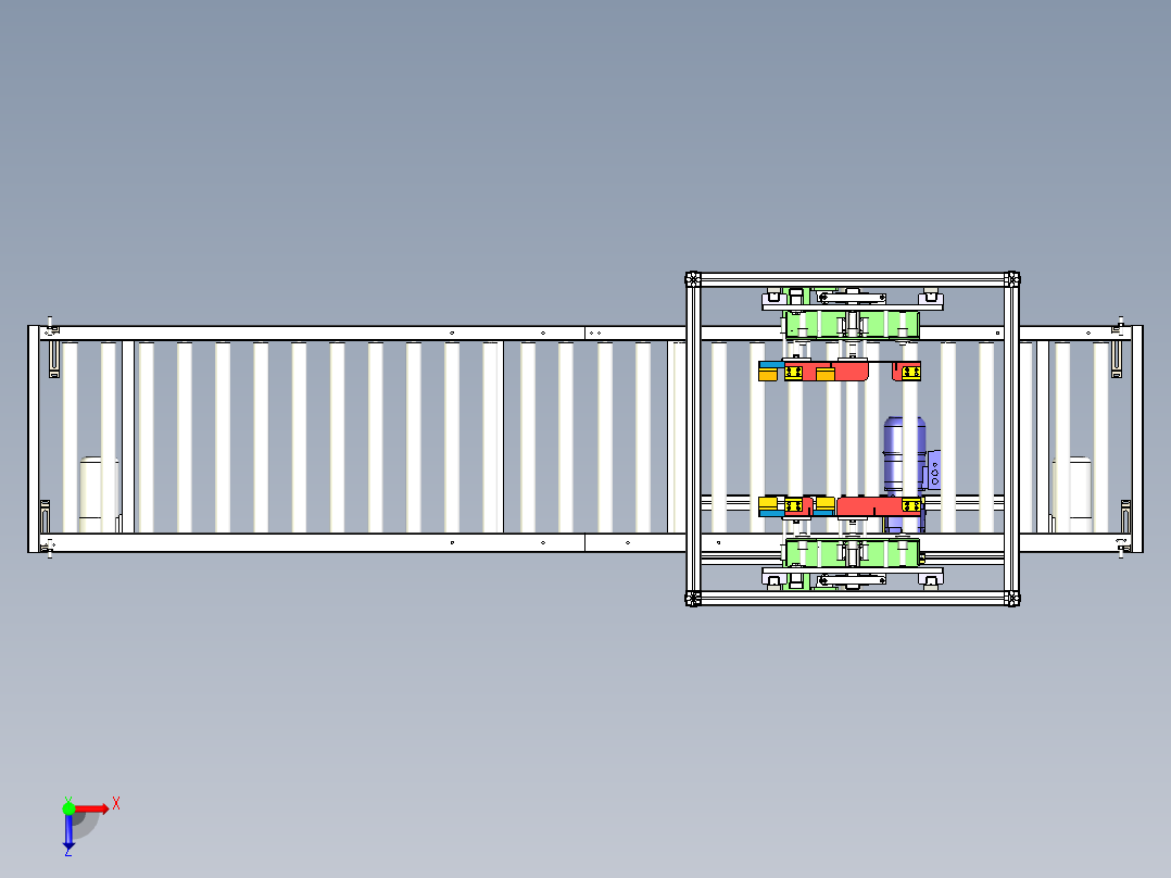 输送线物料对中机俯视图