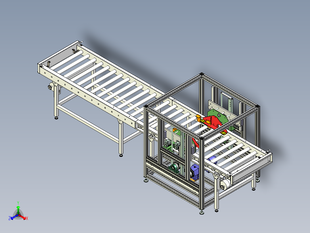 输送线物料对中机正等轴测图
