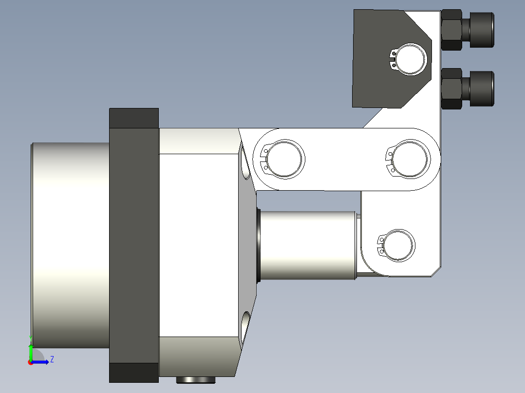 油缸杠杆压紧机构设计左视图