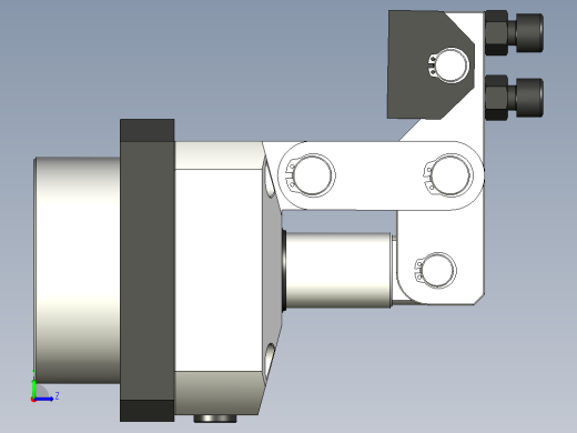油缸杠杆压紧机构设计左视缩略图
