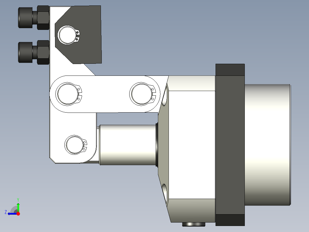 油缸杠杆压紧机构设计右视图
