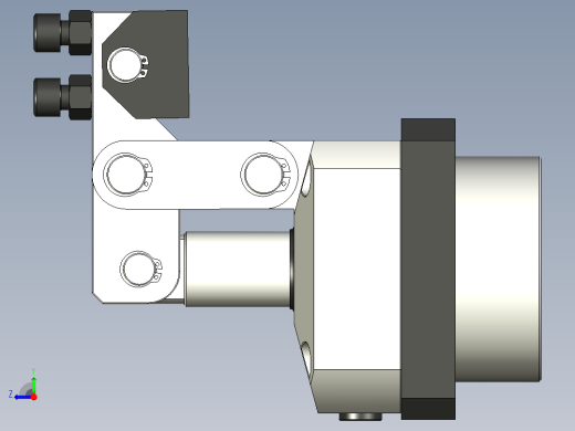 油缸杠杆压紧机构设计右视缩略图