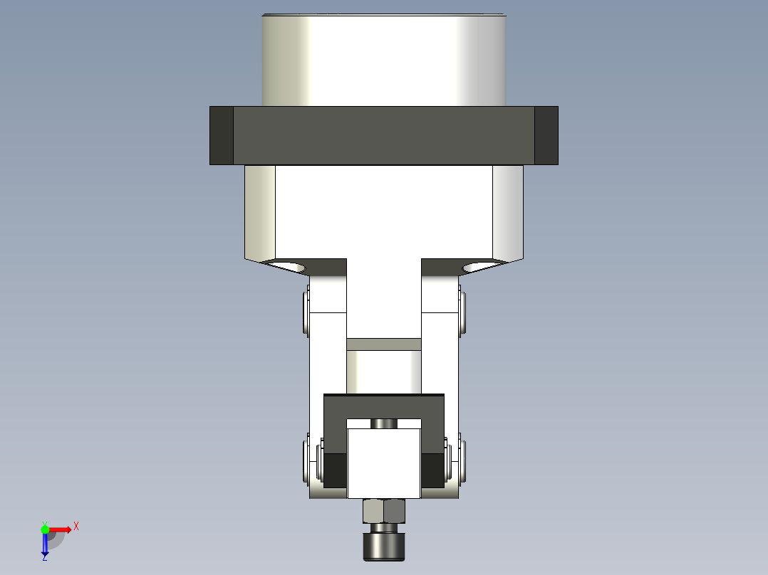 油缸杠杆压紧机构设计俯视图