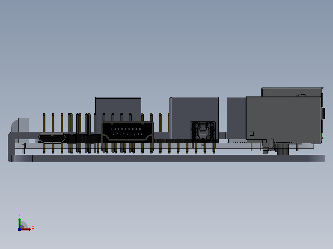 aml s905x cc le土豆支架带散热器13前视图