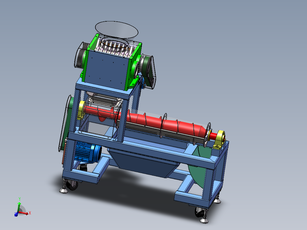 厨余垃圾尾菜处理机三维