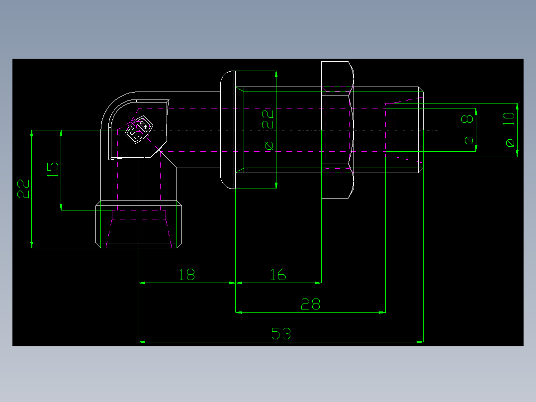 PARKER管接头EO Bulkhead elbow WSV10LOMD71(16)_front