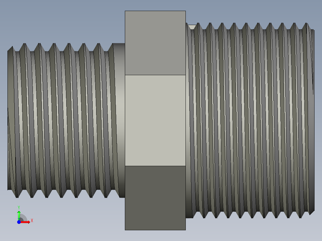 螺纹管对丝-六角异径 DN20-DN15前视图