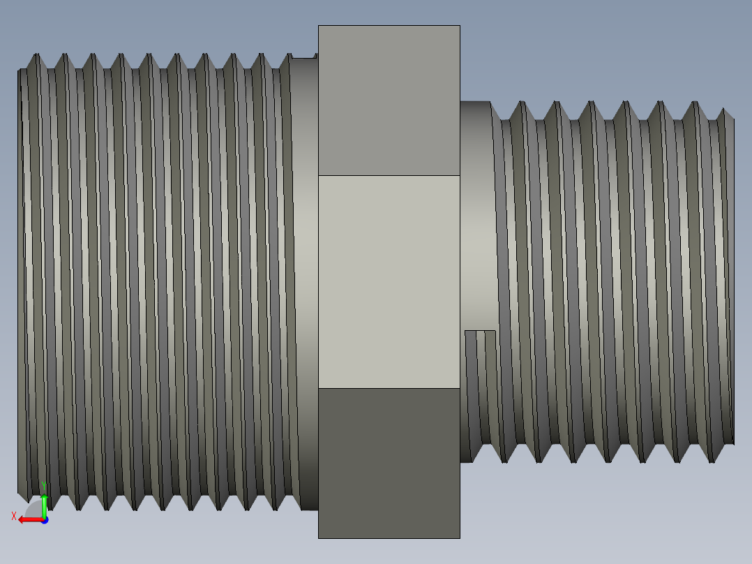 螺纹管对丝-六角异径 DN20-DN15后视图