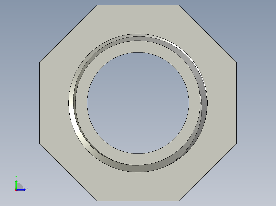 螺纹管对丝-六角异径 DN20-DN15左视图