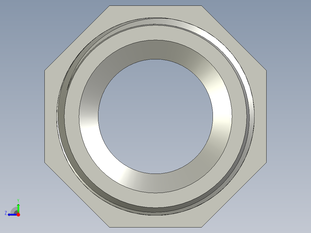 螺纹管对丝-六角异径 DN20-DN15右视图