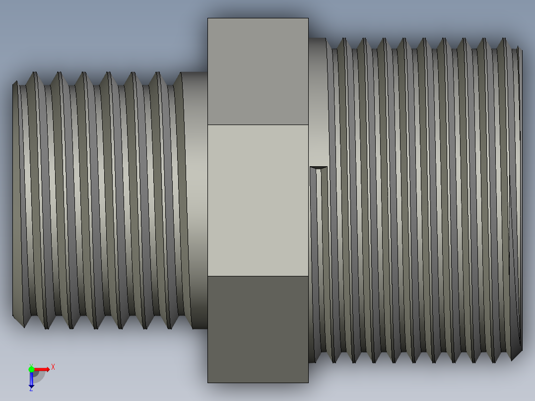螺纹管对丝-六角异径 DN20-DN15俯视图