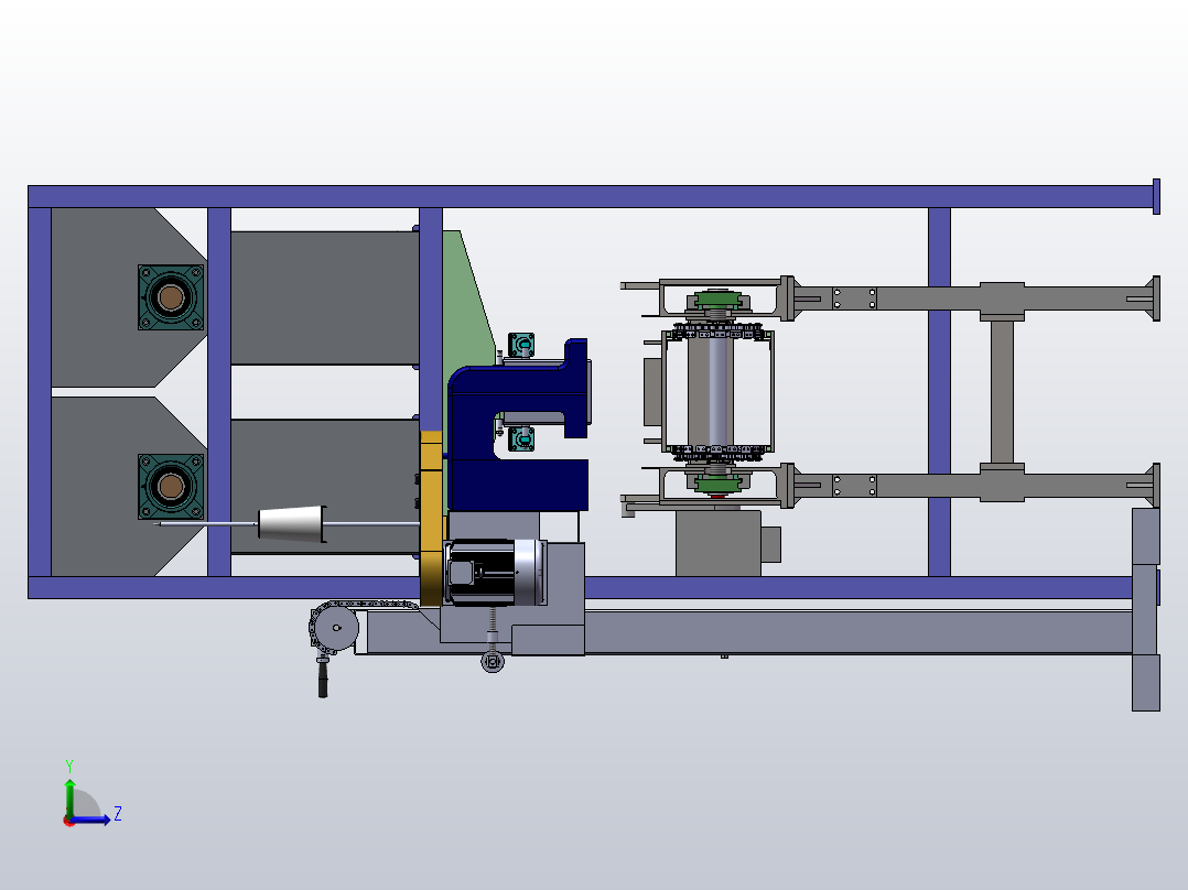 5kg大米包装机-三维SW左视图
