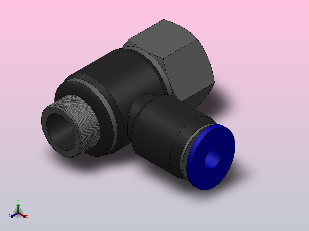 IPHF-G 串联接头-G螺纹_IPHF04-G01正等轴测图