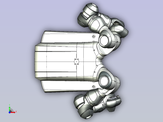 ABB机械手 -IRB-14000-yumi 3D模型前视缩略图