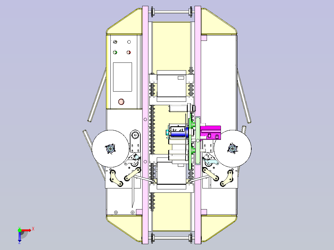 一款包装盒贴标3D图纸俯视图