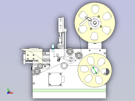 一款小型剥标签机构3D模型前视缩略图