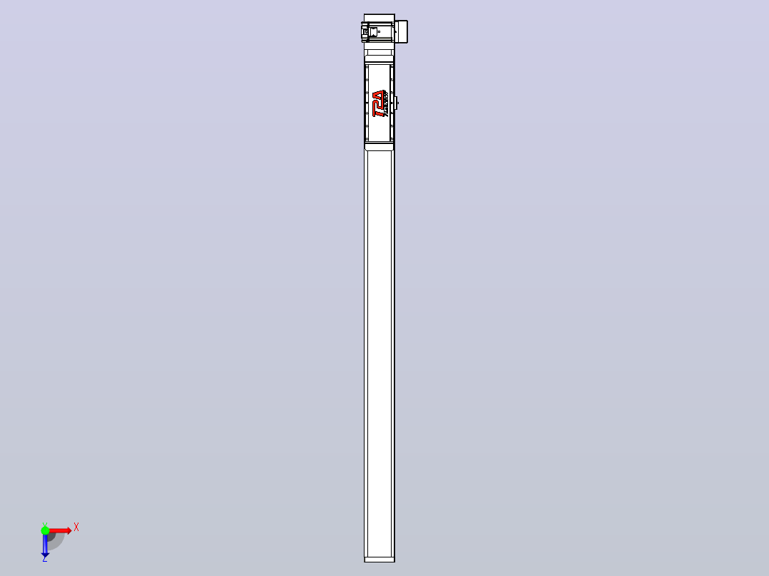 伺服电机集成皮带传动直线执行器TPA-OCB-120-224-L1450-LU-P75-N3俯视图