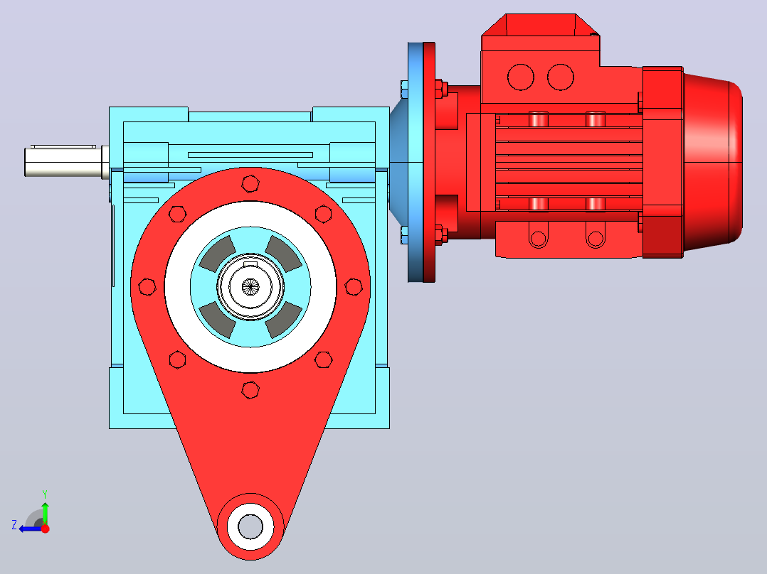 NMRV130蜗轮蜗杆减速机[RV130-E-80-2.2kW-A1-SZ]右视图