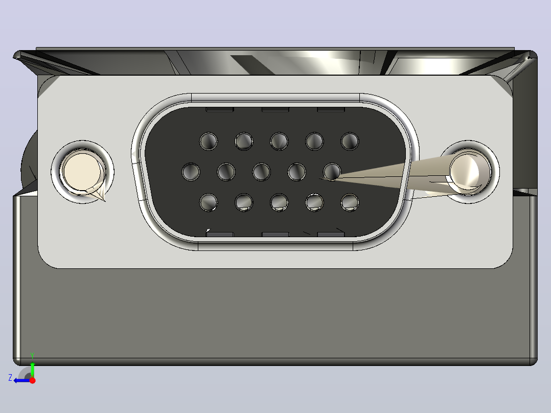 模块化电路连接器VGA DB15-Macho右视图