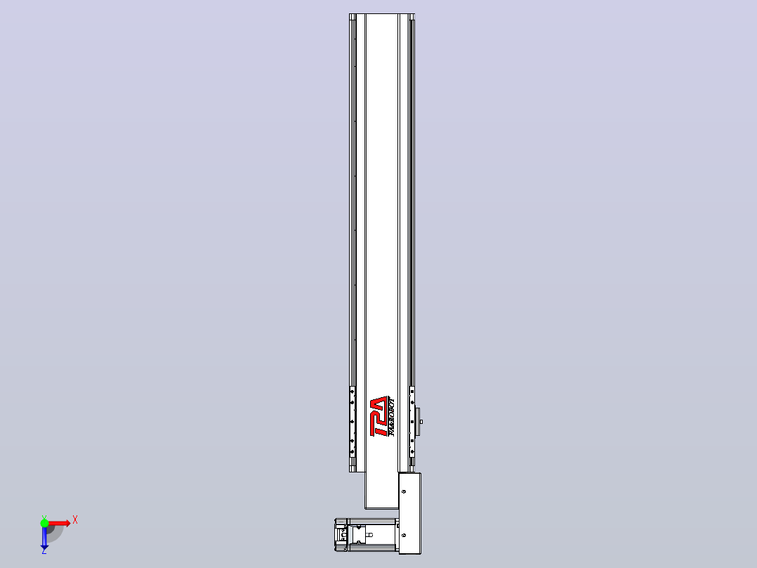 皮带直线轴半封闭可选导轨TPA-HNB-120D-110-L600-MR-Y-P40-N3俯视图