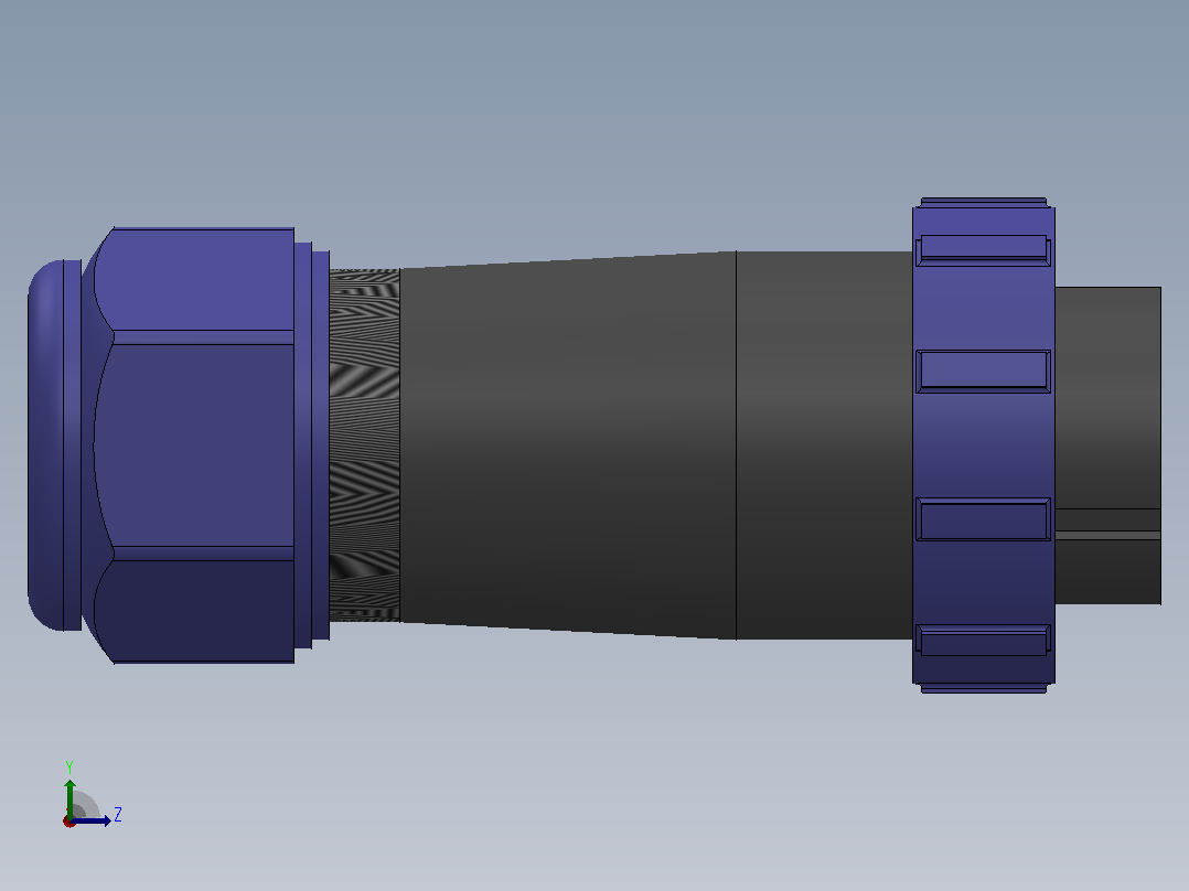 SP2110P[SP2110P-5]航空插头，多芯接头，连接器左视图