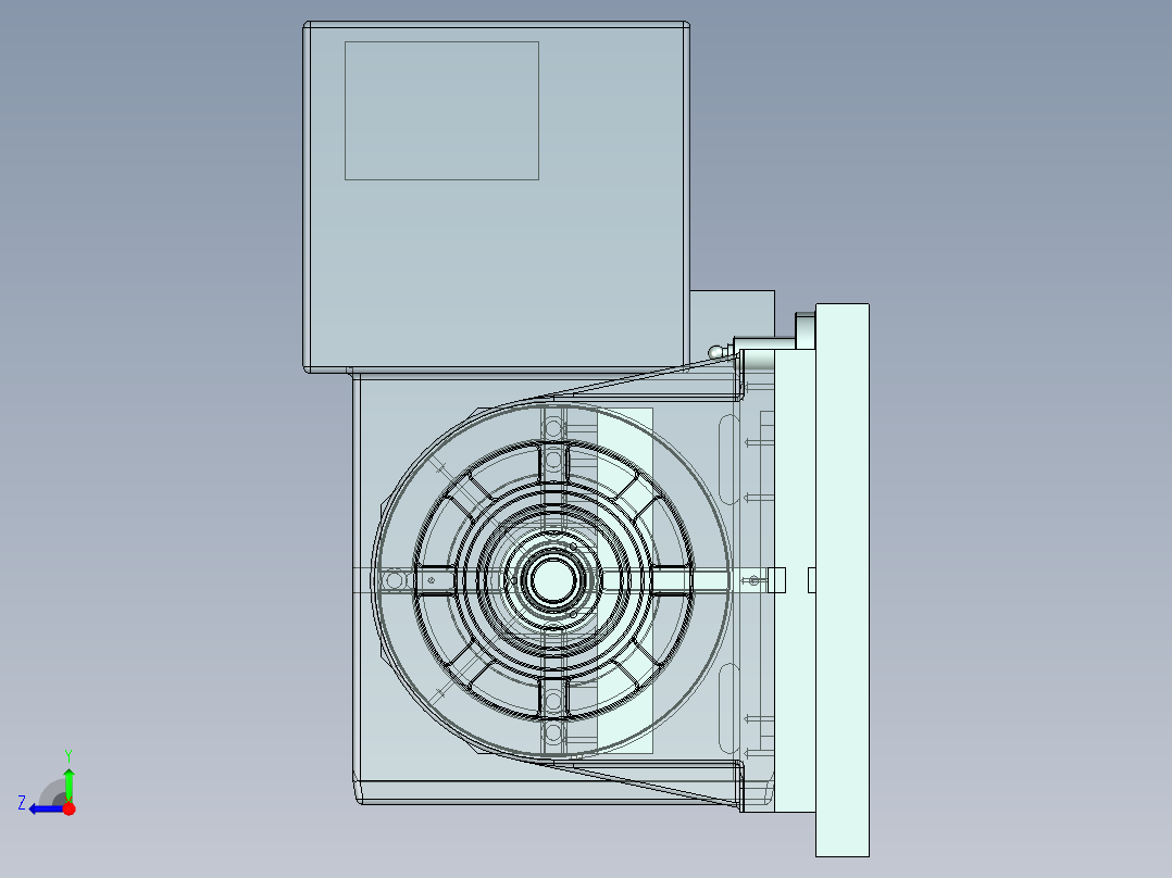 四轴转台液压夹具右视图