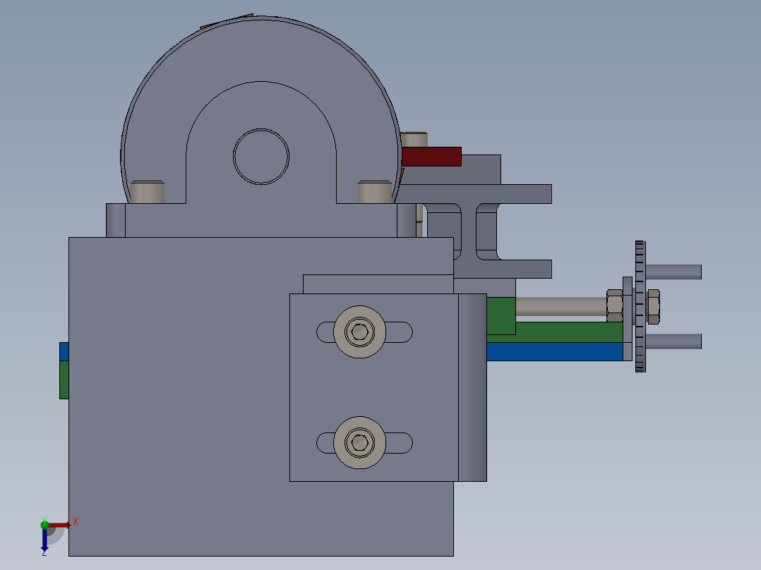 自制车床俯视图