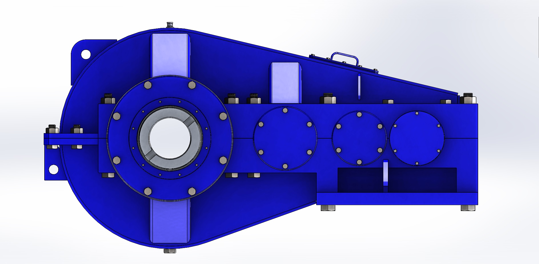 三级斜齿轮减速箱3D图纸 Solidworks设计 附IGS STEP