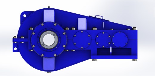 三级斜齿轮减速箱3D图纸 Solidworks设计 附IGS STEP缩略图