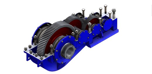 三级斜齿轮减速箱3D图纸 Solidworks设计 附IGS STEP缩略图