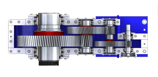 三级斜齿轮减速箱3D图纸 Solidworks设计 附IGS STEP缩略图