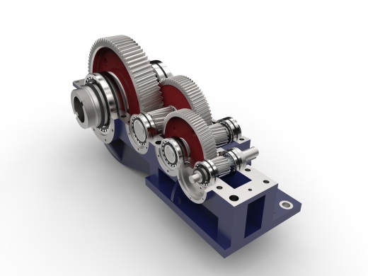 三级斜齿轮减速箱3D图纸 Solidworks设计 附IGS STEP缩略图