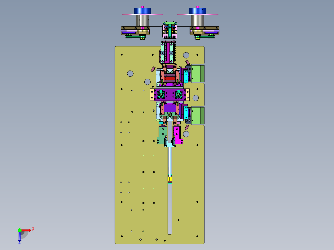 同轴电缆剥线切线送线机俯视图