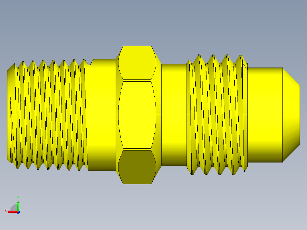 喇叭形 45D 半接头连接器-FLARE 45D 1-4 Tube OD-7-16-20 x 1-8 NPT.STEP后视图