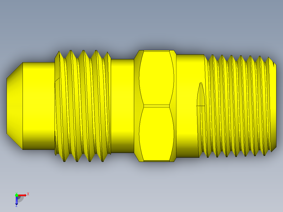 喇叭形 45D 半接头连接器-FLARE 45D 1-4 Tube OD-7-16-20 x 1-8 NPT.STEP俯视图