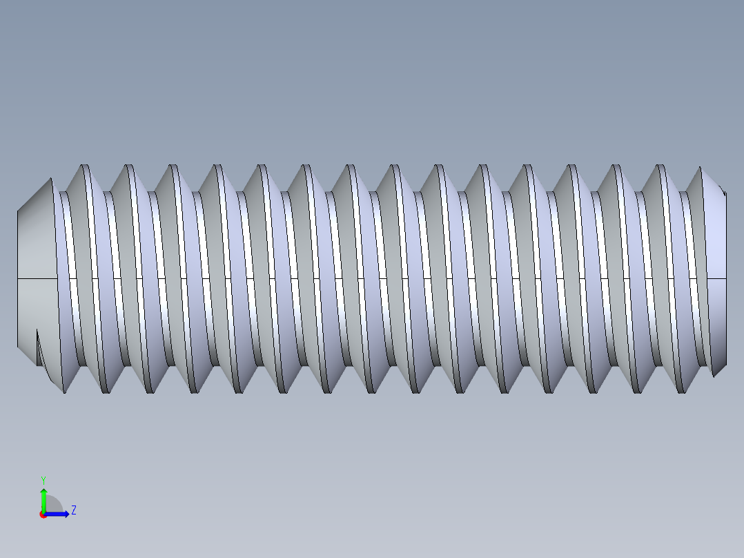 UNC 平头紧定螺钉-UNC SET SCREW 8-32 x0.500.STEP左视图