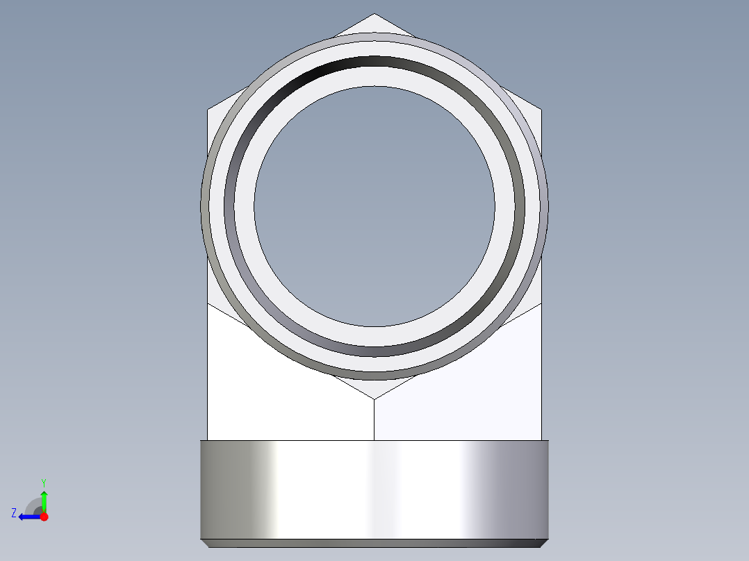 卡套式工业通用硬管接头EO_Union_tee_T42LCFX右视图