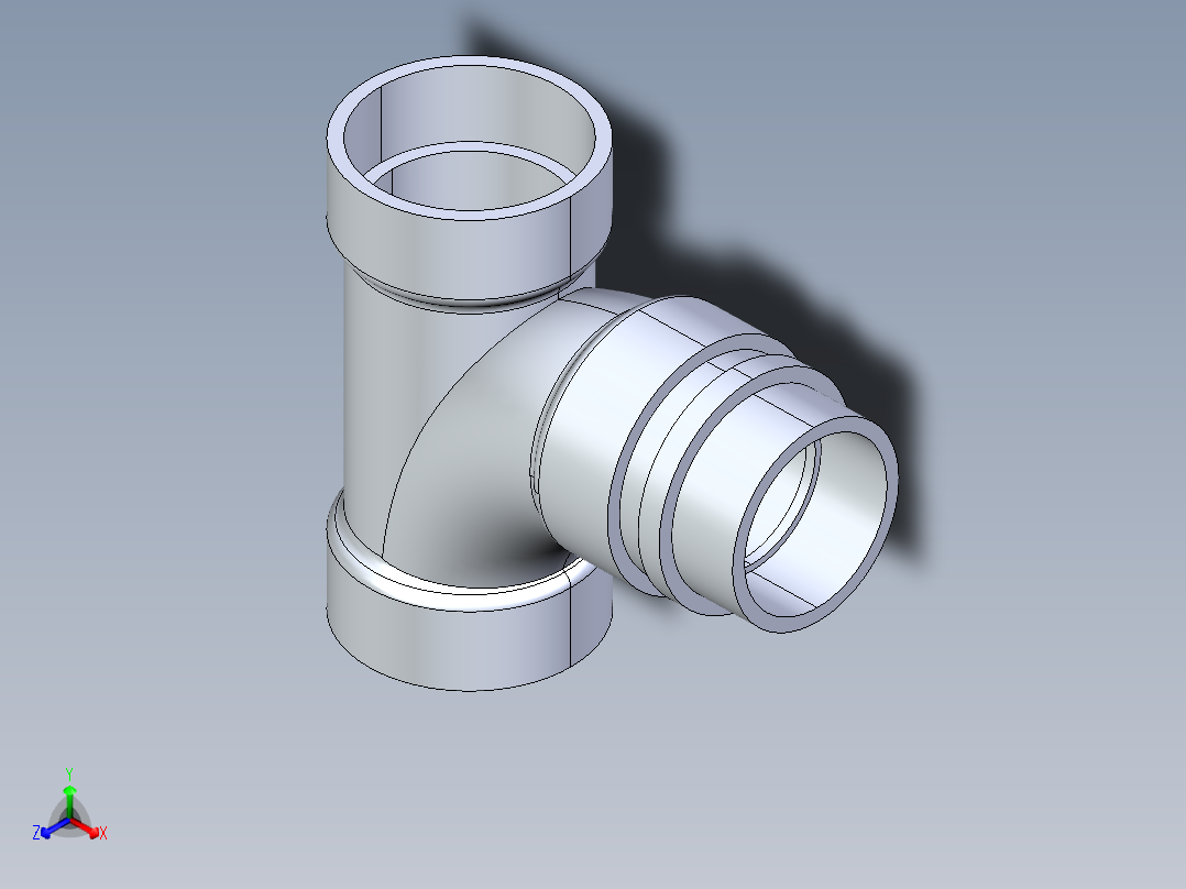 船舶管路系统S14_SeaDrainPLUS_SanitaryReducingTee-SxSxS_37E261530_2x1-1-2in Sea Drain Plus - Sanitary Reducing Tee - SxS主视图