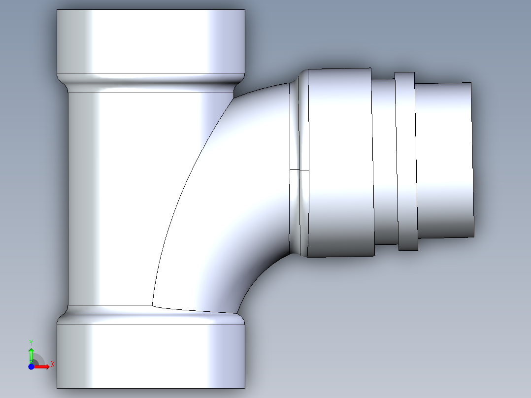 船舶管路系统S14_SeaDrainPLUS_SanitaryReducingTee-SxSxS_37E261530_2x1-1-2in Sea Drain Plus - Sanitary Reducing Tee - SxS前视图