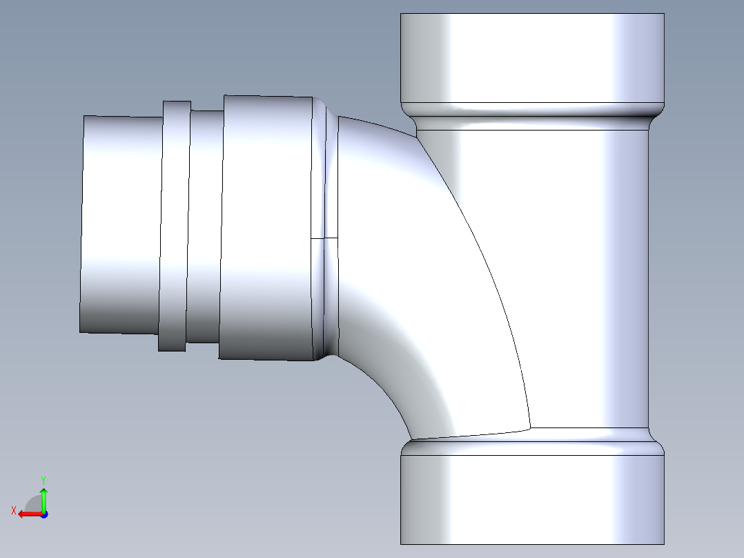 船舶管路系统S14_SeaDrainPLUS_SanitaryReducingTee-SxSxS_37E261530_2x1-1-2in Sea Drain Plus - Sanitary Reducing Tee - SxS后视图