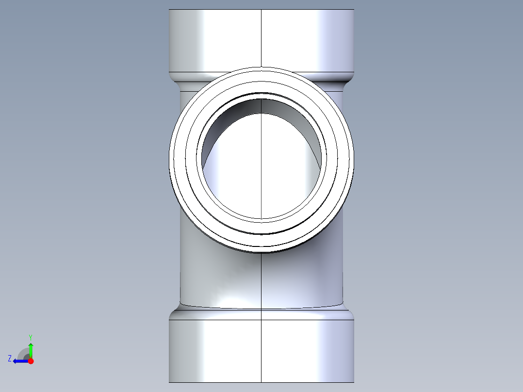 船舶管路系统S14_SeaDrainPLUS_SanitaryReducingTee-SxSxS_37E261530_2x1-1-2in Sea Drain Plus - Sanitary Reducing Tee - SxS右视图