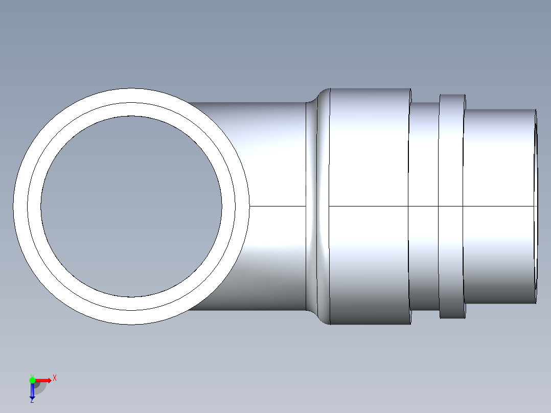 船舶管路系统S14_SeaDrainPLUS_SanitaryReducingTee-SxSxS_37E261530_2x1-1-2in Sea Drain Plus - Sanitary Reducing Tee - SxS俯视图