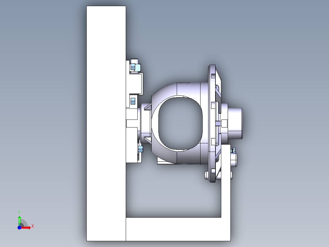 民意车差速器壳体加工工艺编制及专用夹具设计【三维图】前视图