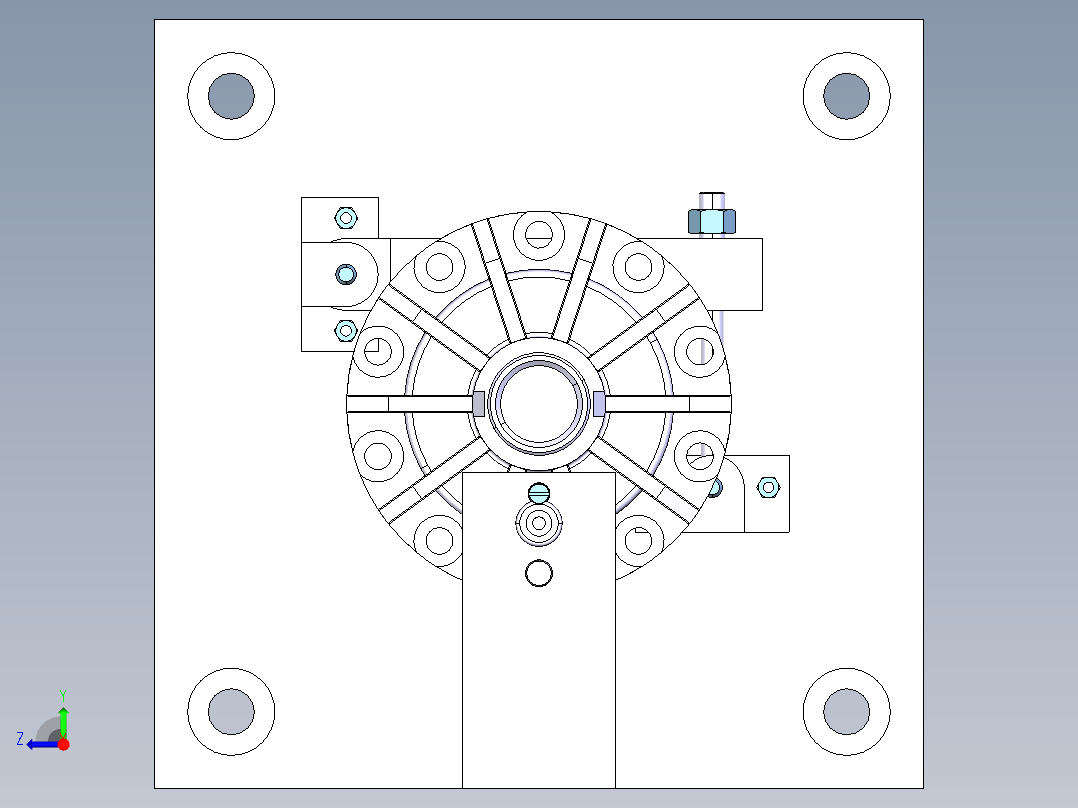 民意车差速器壳体加工工艺编制及专用夹具设计【三维图】右视图