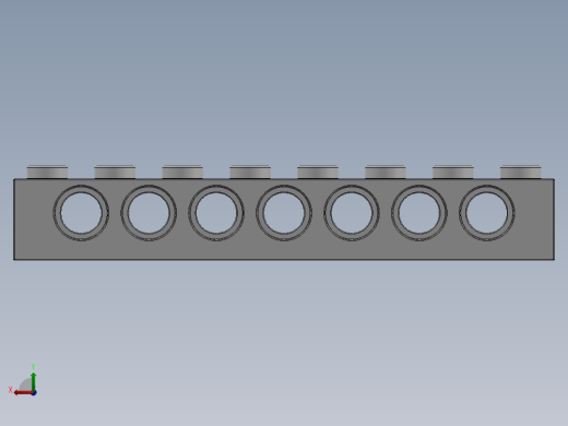 乐高机械组积木（横梁）-370201 White Technic Brick 1 x 8 with Holes后视缩略图