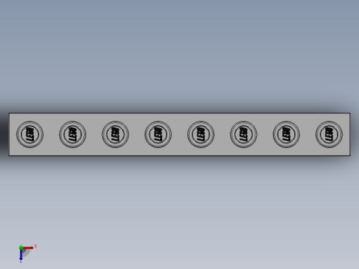 乐高机械组积木（横梁）-370201 White Technic Brick 1 x 8 with Holes俯视缩略图