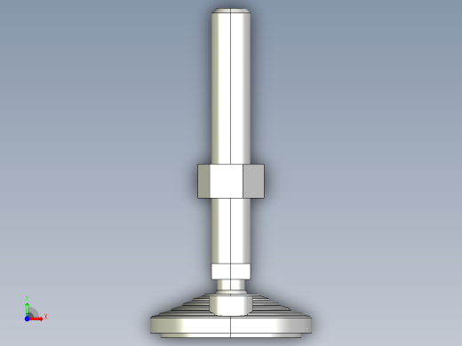 水平調整腳座LVF100-3D多系列多零件图纸模型前视缩略图