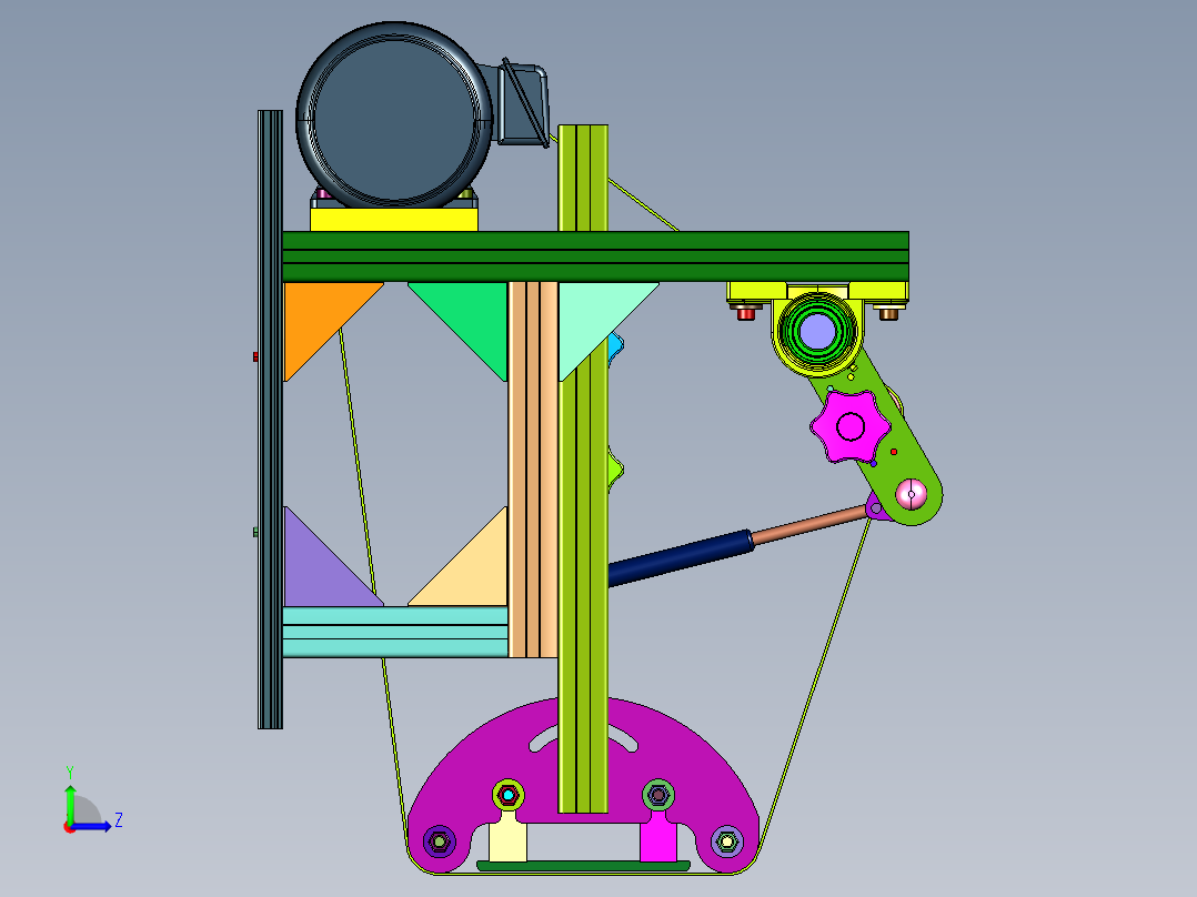 抛光不锈钢金属带轴打磨机左视图