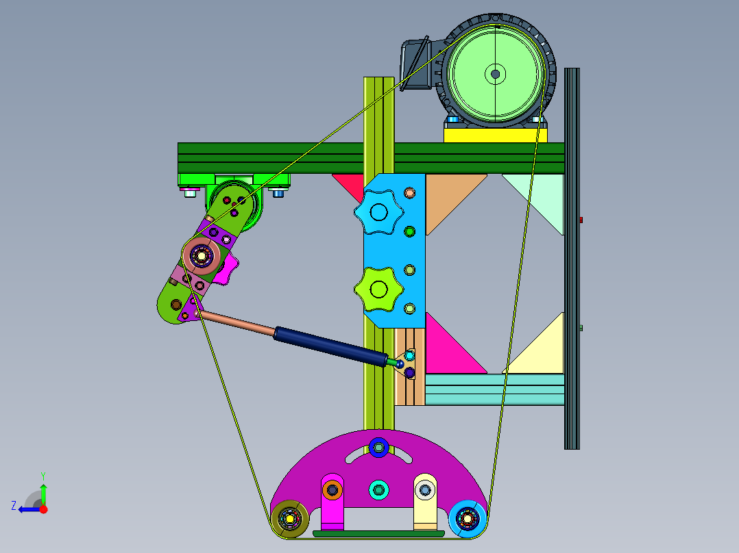 抛光不锈钢金属带轴打磨机右视图