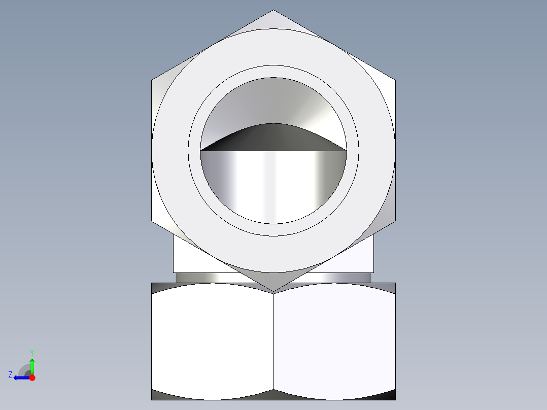 卡套式工业通用硬管接头EO_Swivel_nut_elbow_EW35ZL71右视图